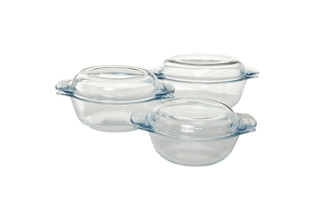 Essentials 3 Piece Glass Casserole Set