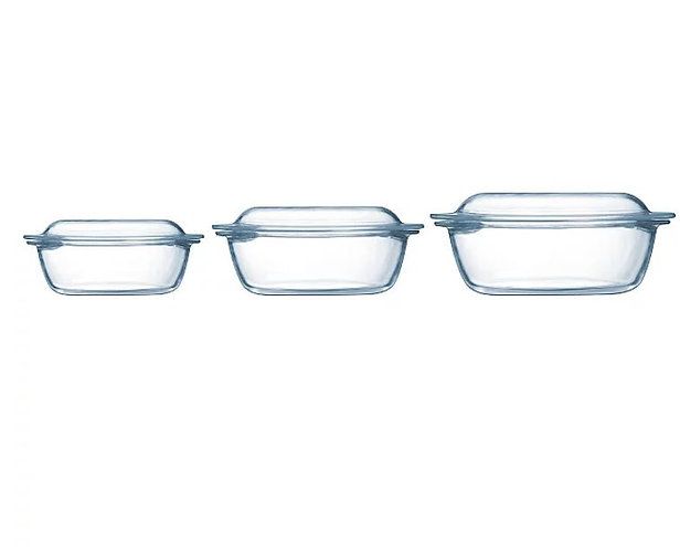 Essentials 3 Piece Glass Casserole Set