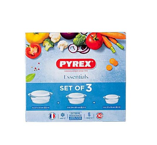 Essentials 3 Piece Glass Casserole Set