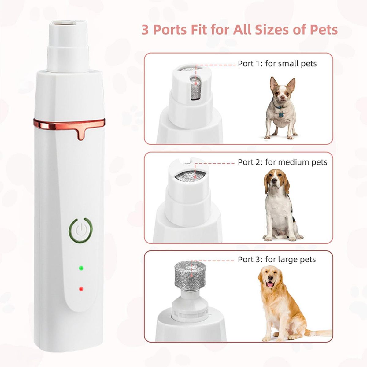 4 In 1 Pet Dog Grooming Kit, Nail Grinder, Hair Clippers  USB