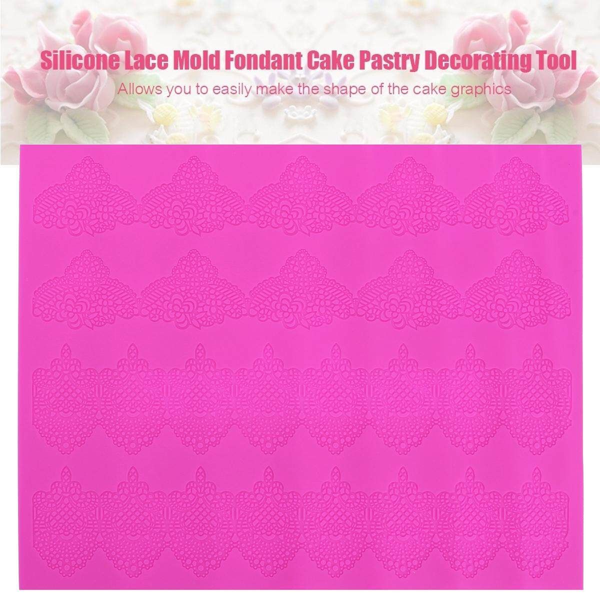 DIY Silicone Lace Mold Mould Sugar Craft Fondant Mat Cake Kitchen Baking Tools