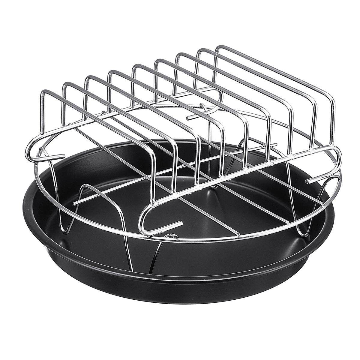 7inch 9Pcs Air Fryer Accessories Set Chips Baking Basket Pizza Pan Dish Pan And Rack