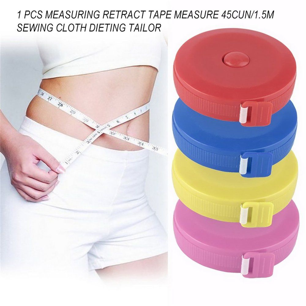 1 Pcs Measuring Retract Tape Measure 45cun/1.5M Sewing Cloth Dieting Tailor