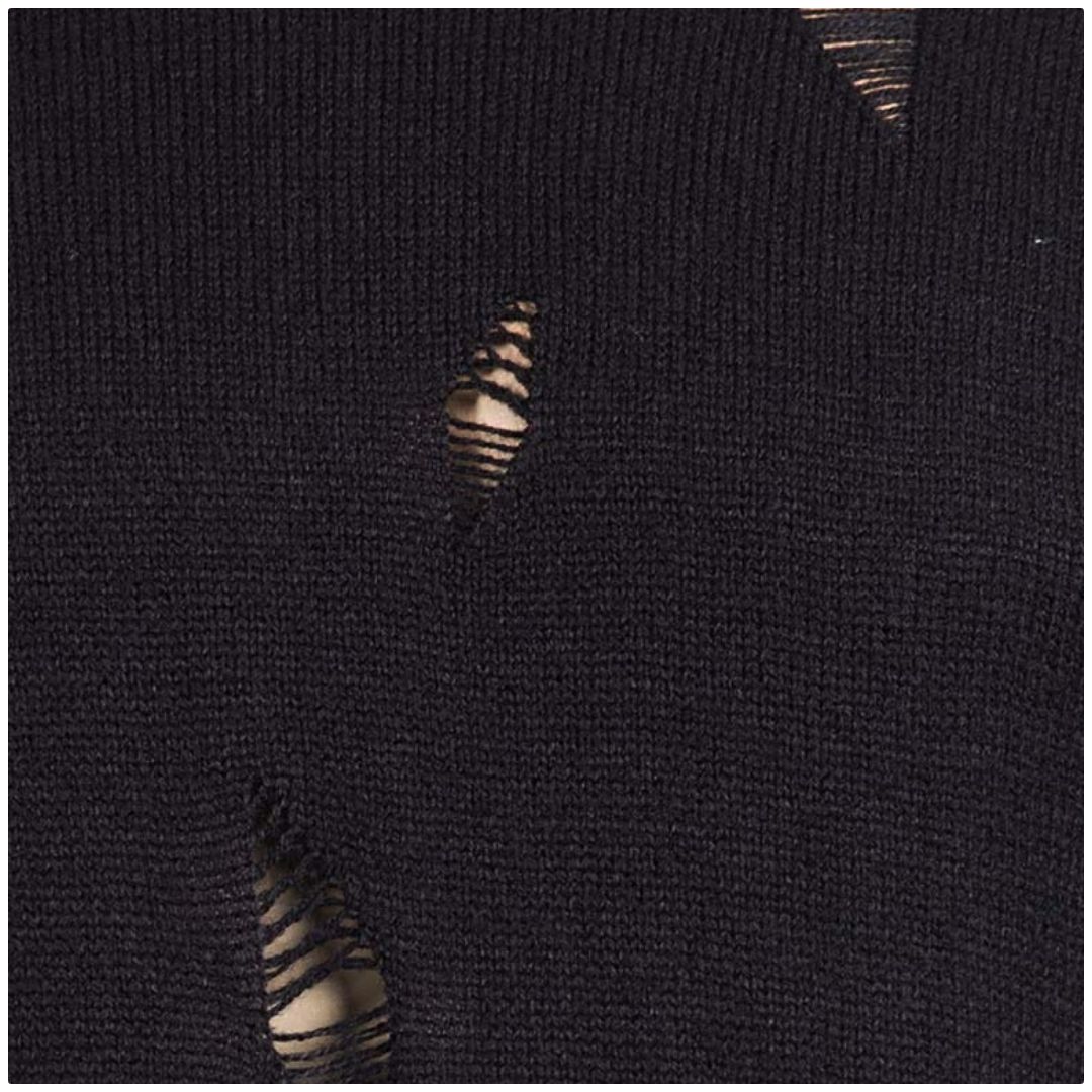 Mens Distressed Pattern Knitted Jumper