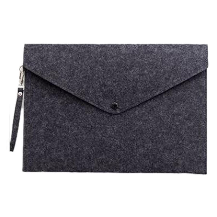 Dark Grey 1PC Simple A4 Big Capacity Document Bag Pad Business Briefcase File Folders Chemical Felt Filing Products