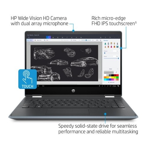 Hp Pavilion -14" Full Hd X360- Intel Core I5-1035g1-8GB Sd RAM - 256GB SSD -Touch