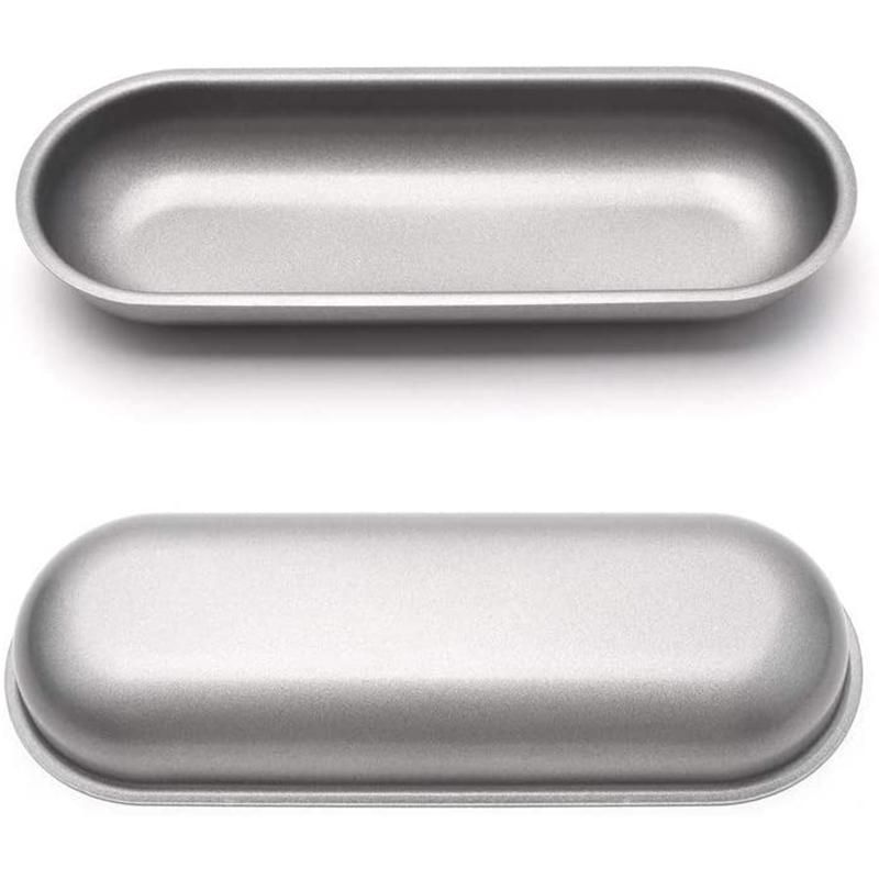 Hot Dog Mold Carbon Steel Sausage Molds Non Stick Bakeware Oval Hotdog Bun Baking Pan for DIY Homemade Bread Tool 3Pcs