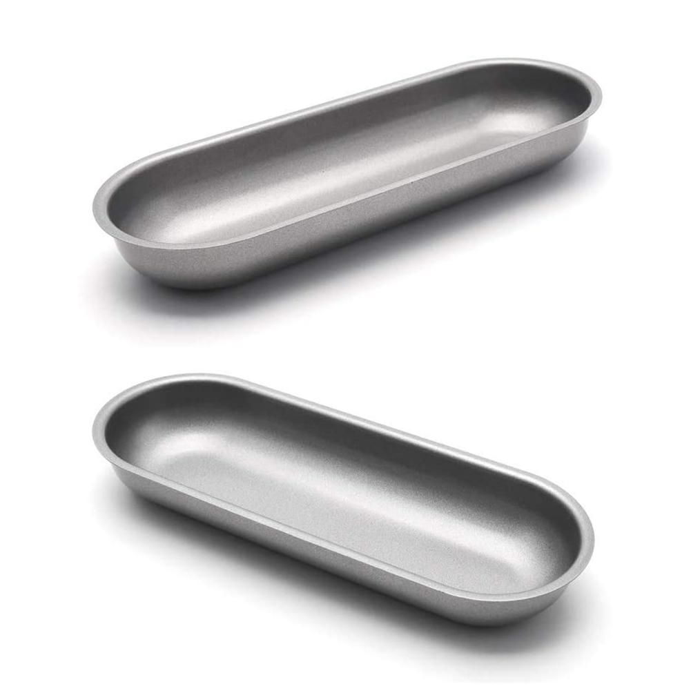 Hot Dog Mold Carbon Steel Sausage Molds Non Stick Bakeware Oval Hotdog Bun Baking Pan for DIY Homemade Bread Tool 3Pcs