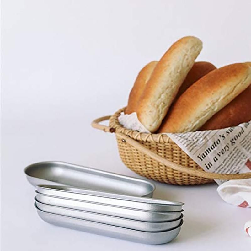 Hot Dog Mold Carbon Steel Sausage Molds Non Stick Bakeware Oval Hotdog Bun Baking Pan for DIY Homemade Bread Tool 3Pcs