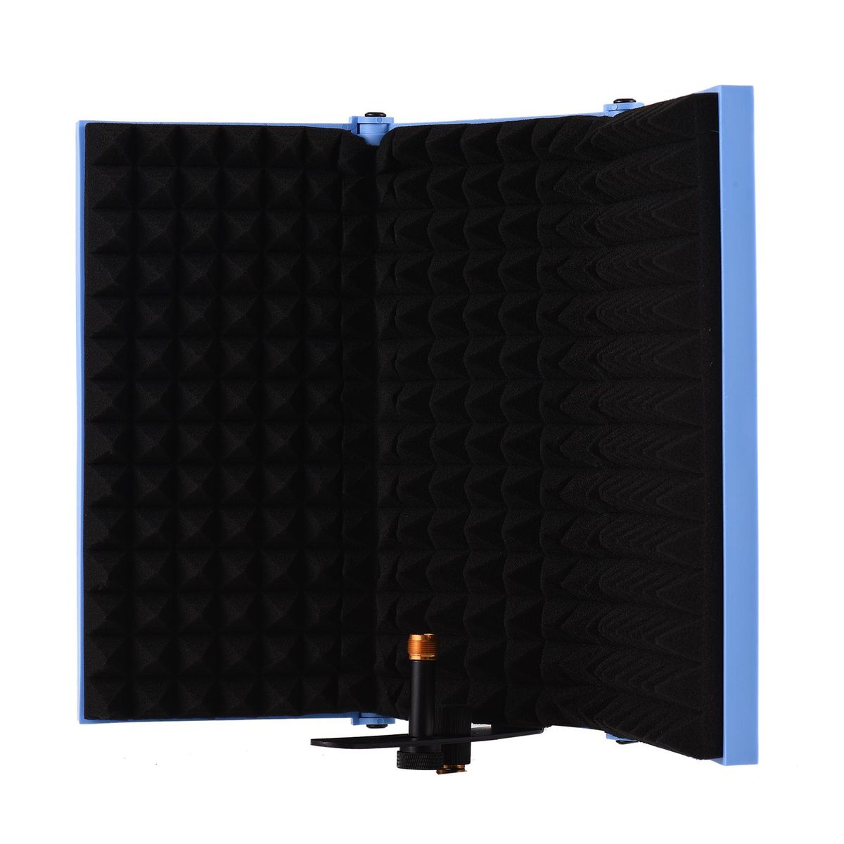 3-door Professional Studio Recording Microphone Isolation Shield Folding Pop Filter Microphone Wind Screen with High Density EVA Foam Sound Absorbing Recording Equipment