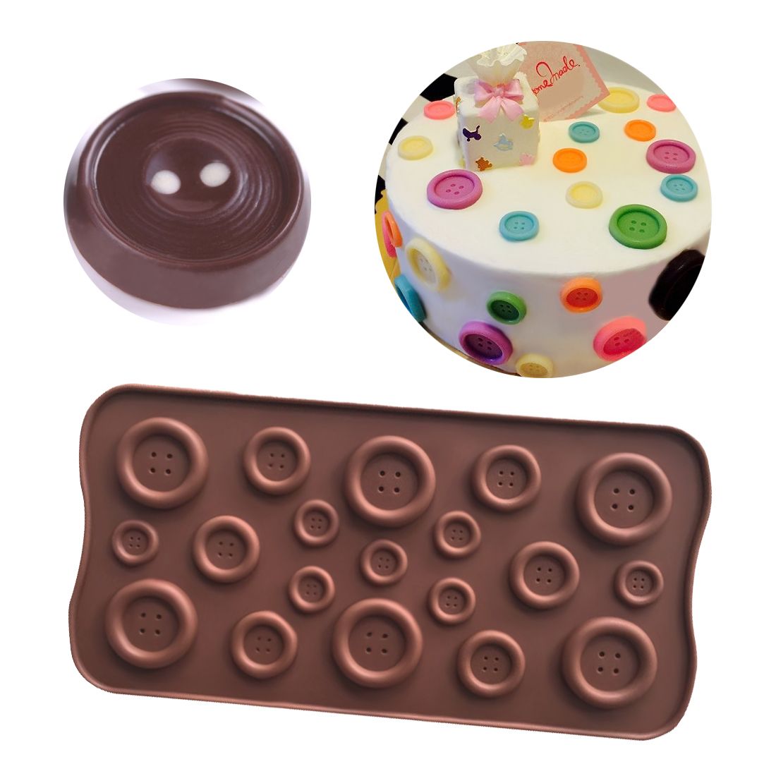 Multi-size Button Form Chocolate Mold Buscuit Candy Bar