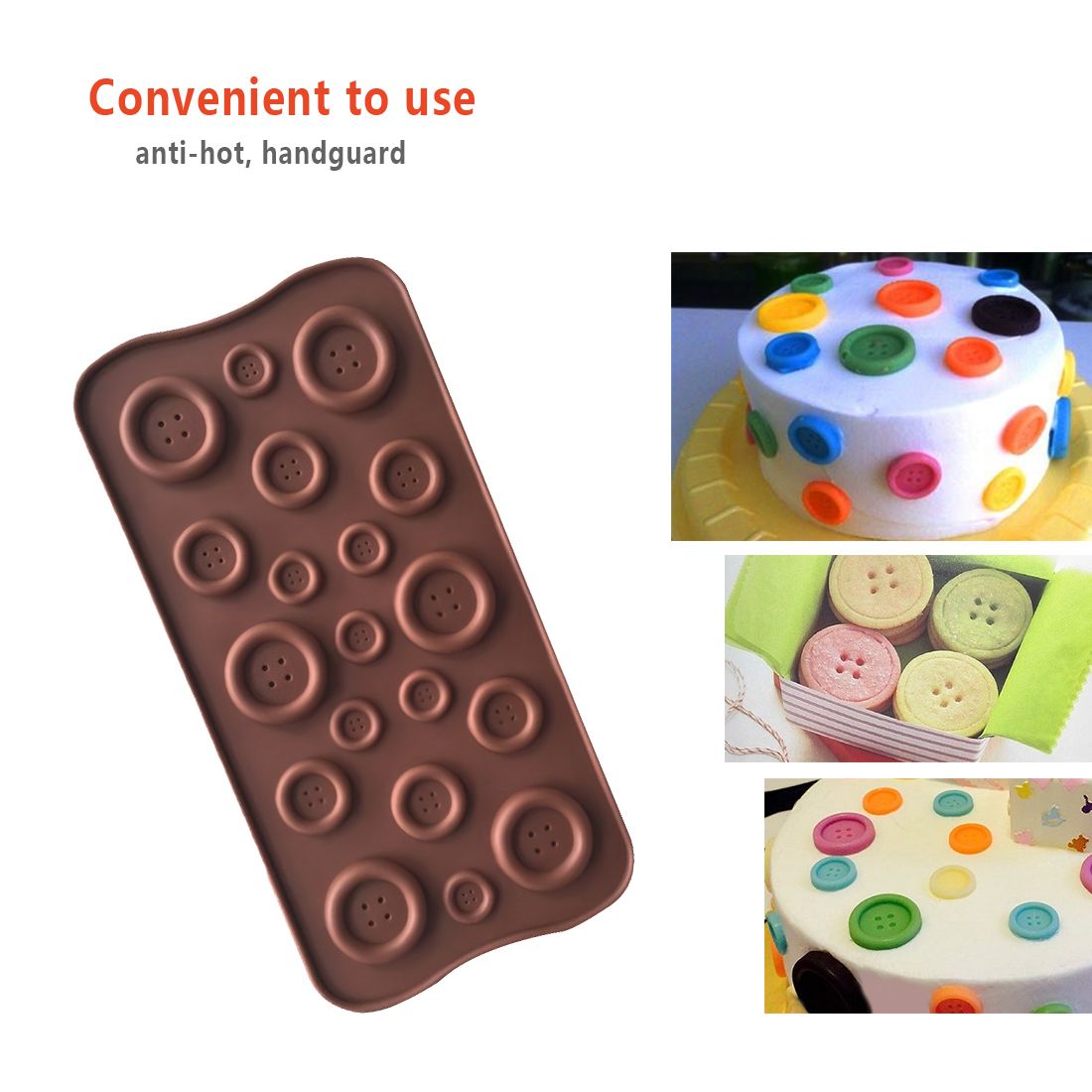 Multi-size Button Form Chocolate Mold Buscuit Candy Bar