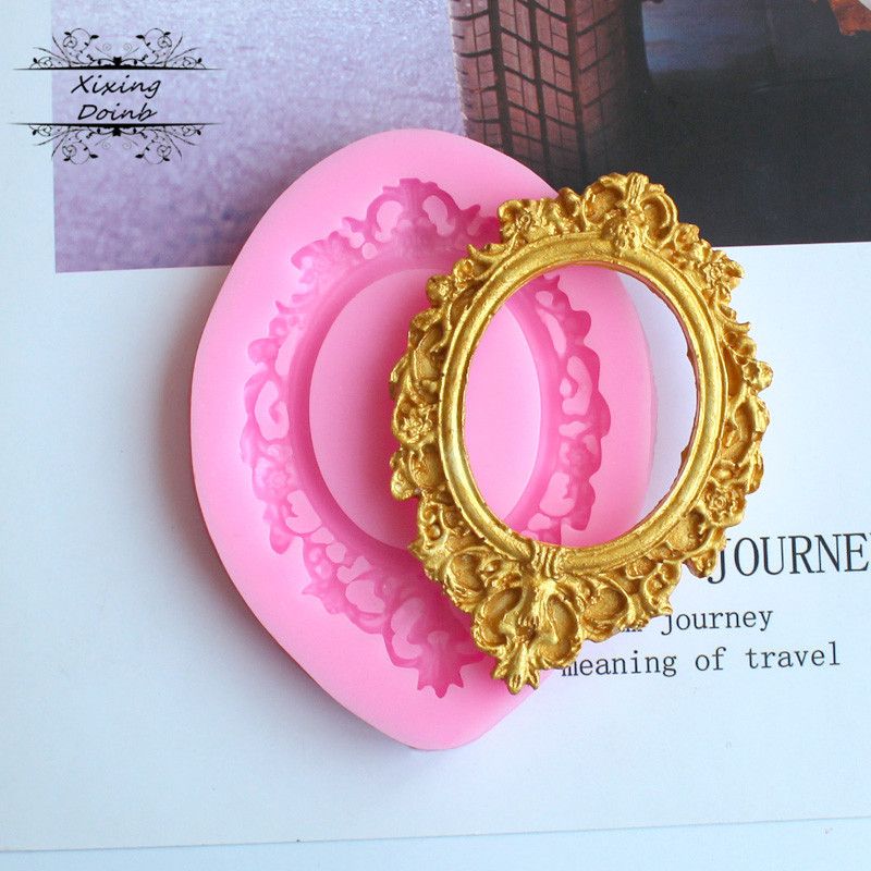Xixing 1Pcs Mirror Picture Frame Modelling 3D Silicone Mold