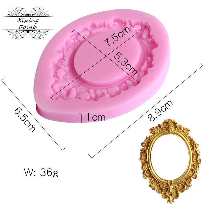 Xixing 1Pcs Mirror Picture Frame Modelling 3D Silicone Mold
