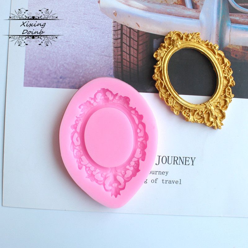 Xixing 1Pcs Mirror Picture Frame Modelling 3D Silicone Mold