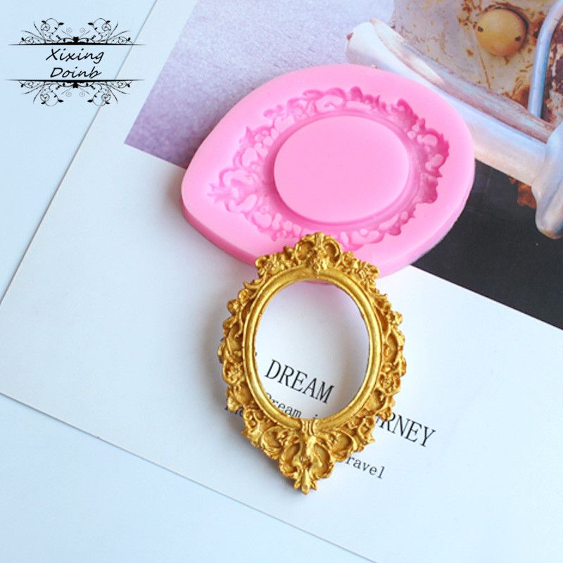 Xixing 1Pcs Mirror Picture Frame Modelling 3D Silicone Mold
