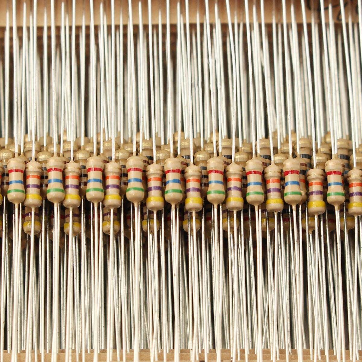 Details About 50 Values 2500pcs 1% Metal 1/4W 0.25W Carbon Resistors Assortment Kit Set 1-10Mohm