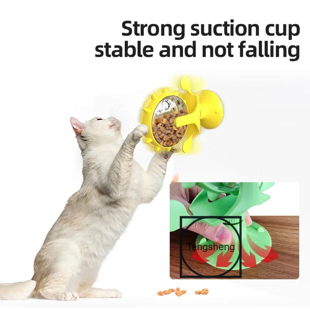 Pet Feeding Trainers Cat Dog Windmills Turntable Feeder