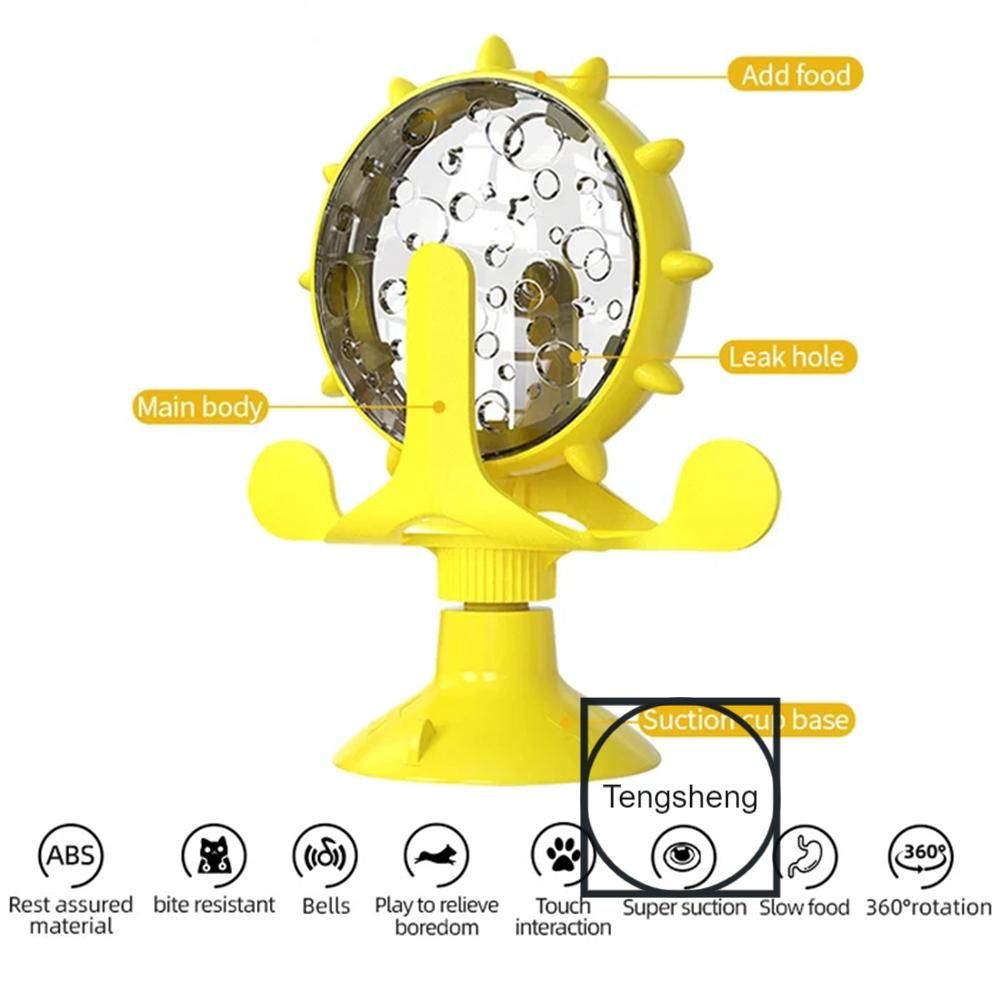 Pet Feeding Trainers Cat Dog Windmills Turntable Feeder