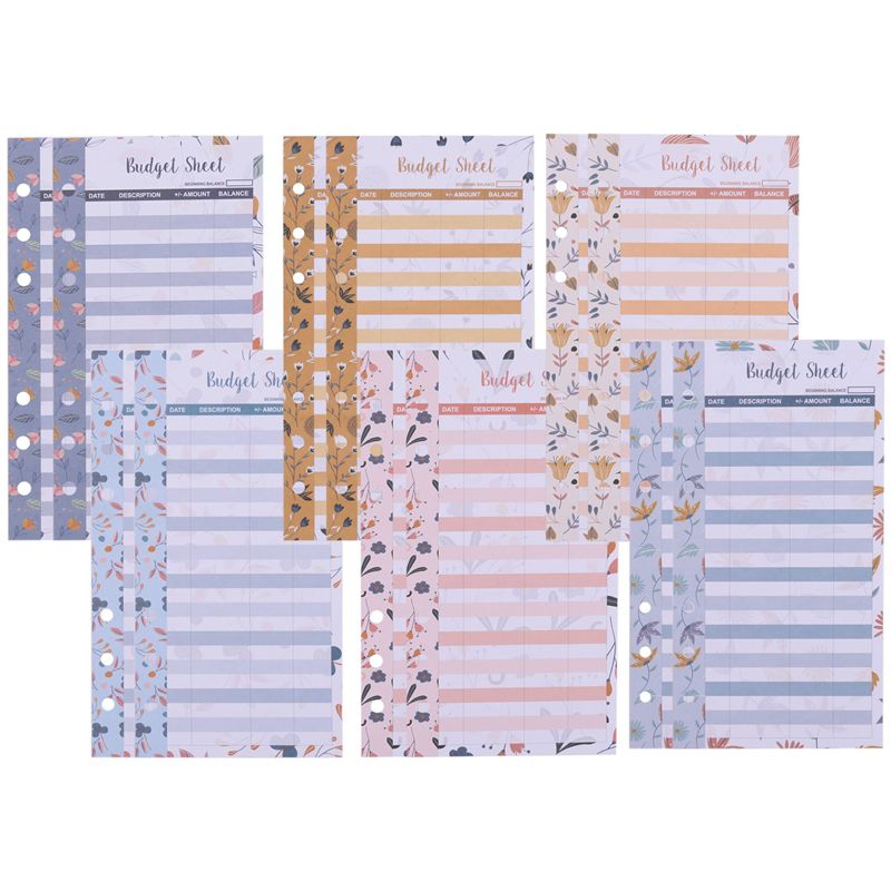 12 Expense Budget Sheets Money Organizer for A6 Budget Binder -for Cash & LEDger Book for Wallet Budget Planner