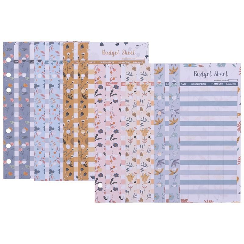 12 Expense Budget Sheets Money Organizer for A6 Budget Binder -for Cash & LEDger Book for Wallet Budget Planner