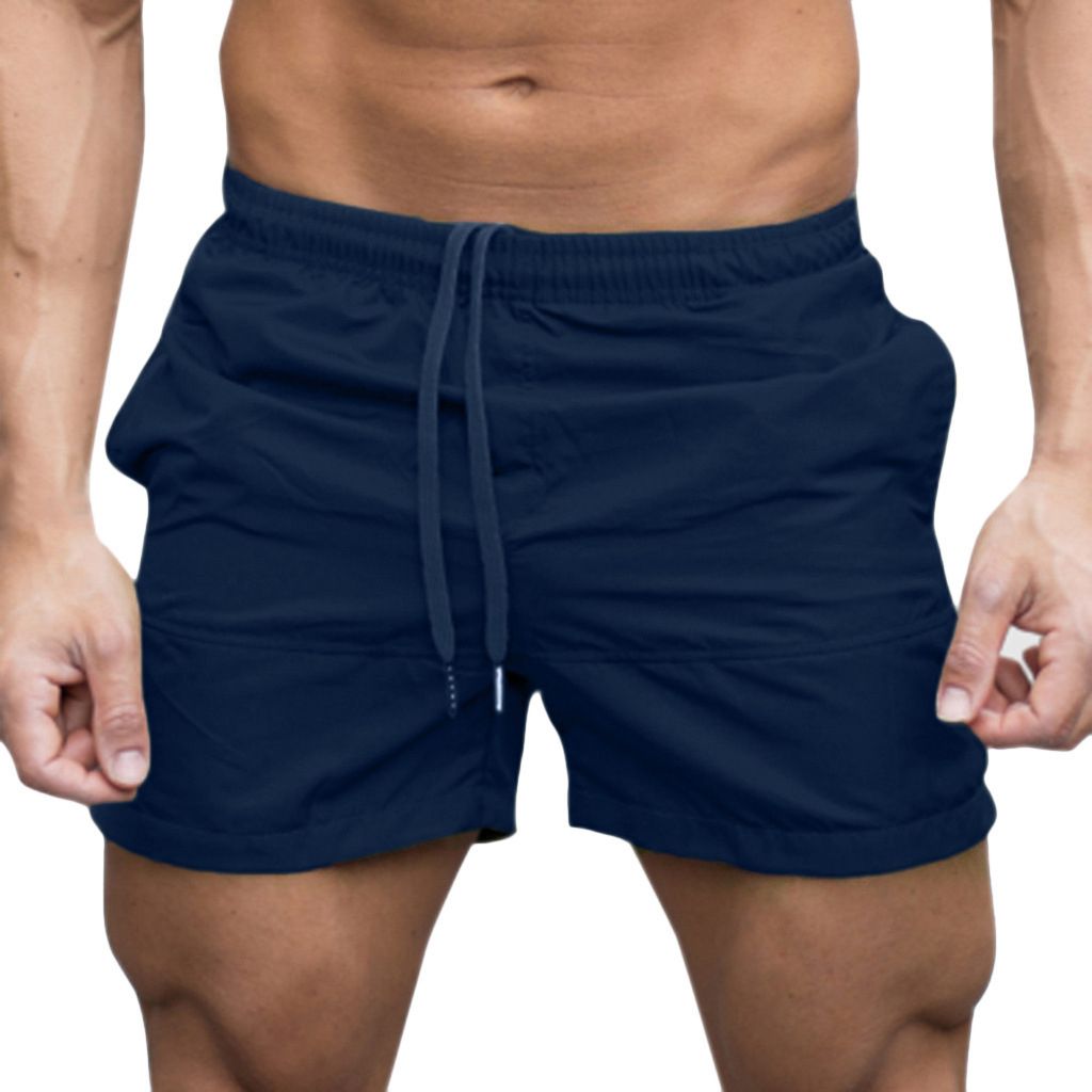 Pocket Swimming Shorts Men's Beach Solid Breathable Shorts Casual Fitness Fast