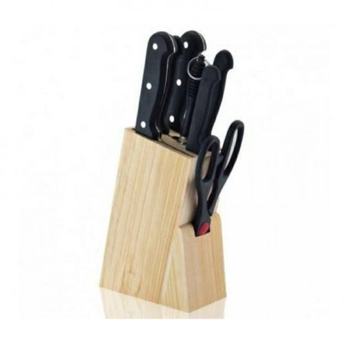 Set Of Knives With Wooden Holder