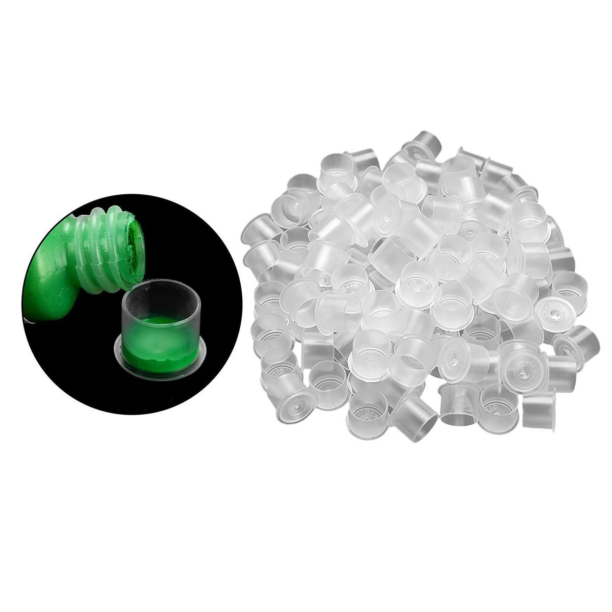 Gazechimp   Ink Cups Cap Free Standing S 100pcs