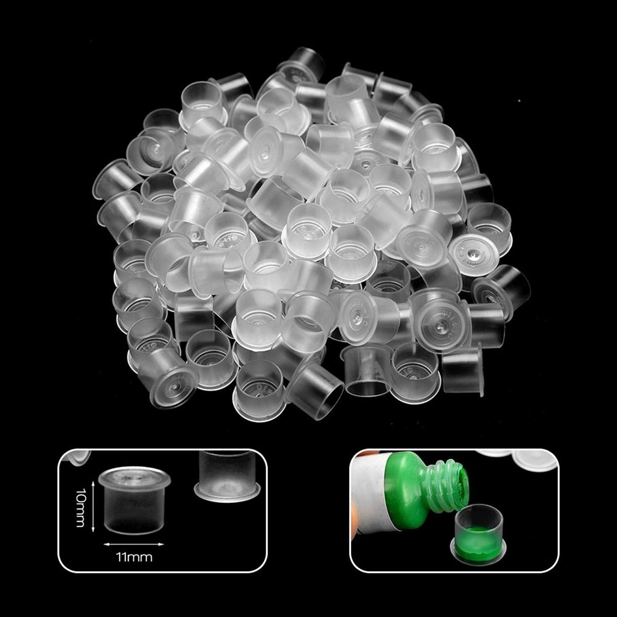 Gazechimp   Ink Cups Cap Free Standing S 100pcs