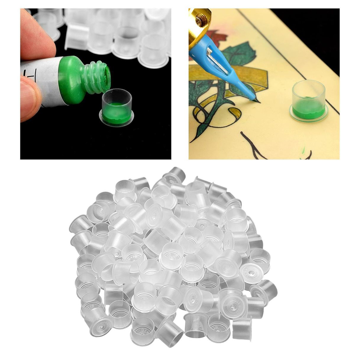 Gazechimp   Ink Cups Cap Free Standing S 100pcs