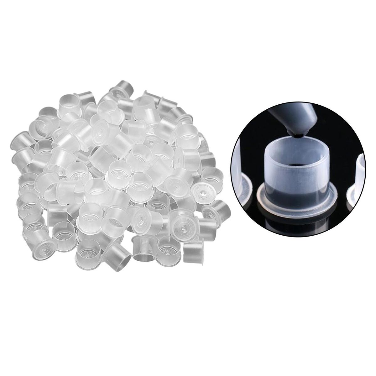 Gazechimp   Ink Cups Cap Free Standing S 100pcs