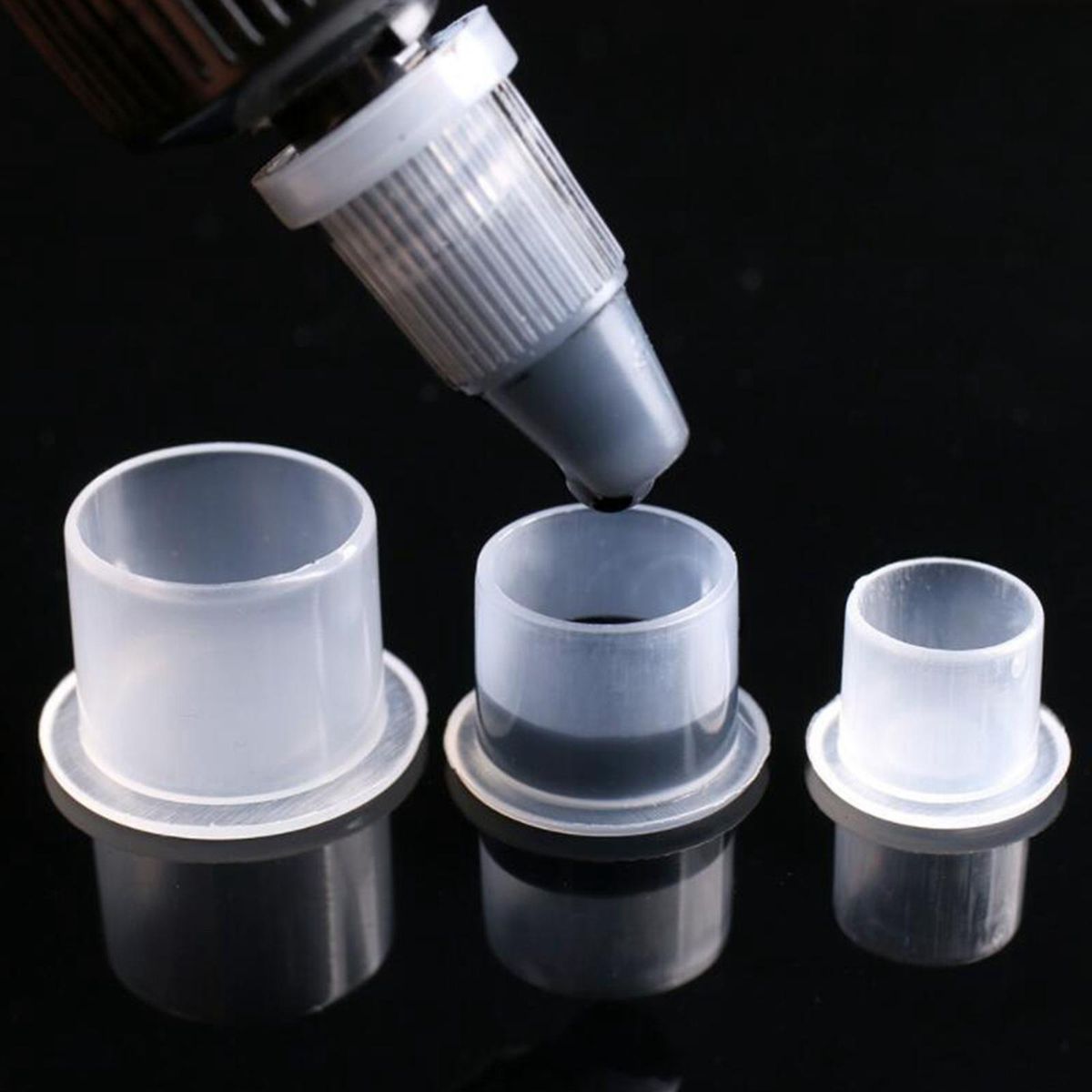 Gazechimp   Ink Cups Cap Free Standing S 100pcs