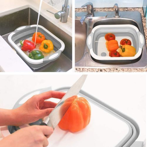 3 IN 1 Collapsible Foldable Chopping/cutting Board With Food Strainer