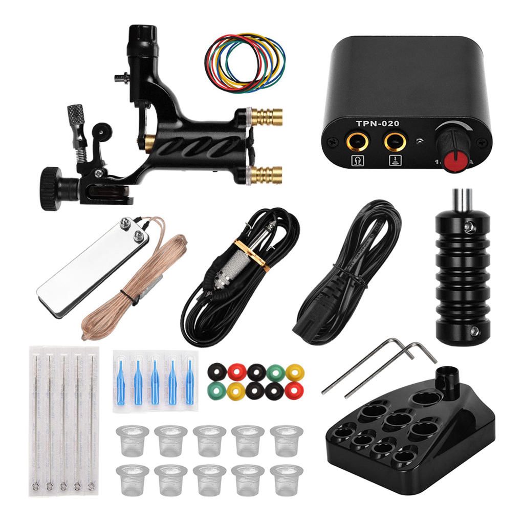 Powerful Rotary Tattoo Machine Grommet Grip Foot Pedal  Black