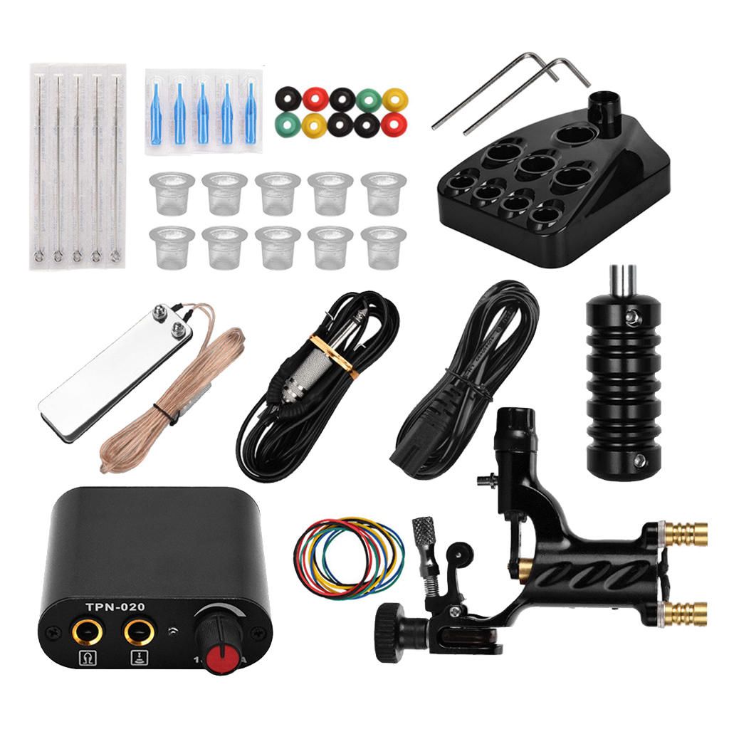 Powerful Rotary Tattoo Machine Grommet Grip Foot Pedal  Black