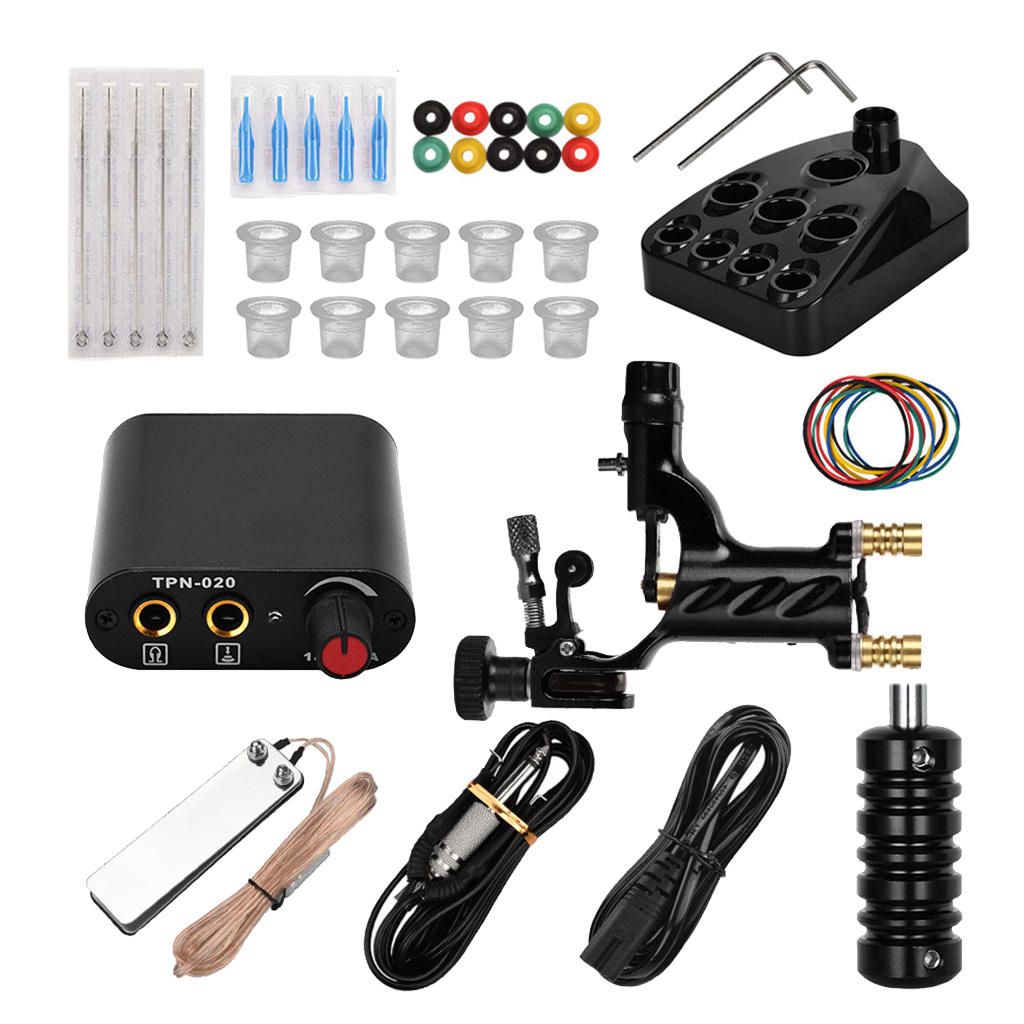Powerful Rotary Tattoo Machine Grommet Grip Foot Pedal  Black