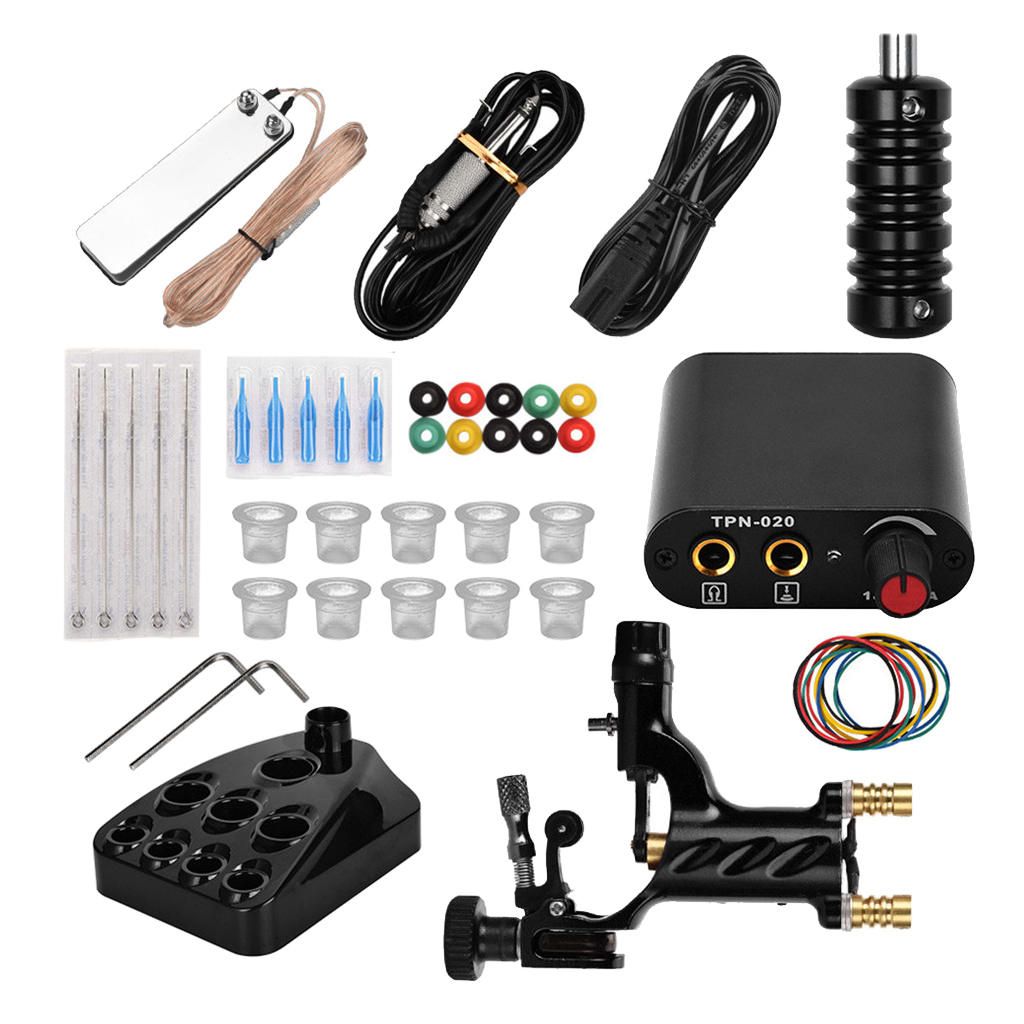 Powerful Rotary Tattoo Machine Grommet Grip Foot Pedal  Black