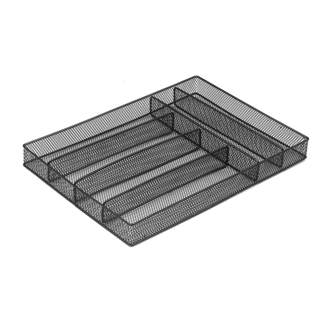 6-Compartments Mesh Metal Cutlery Flatware Tray Organizer