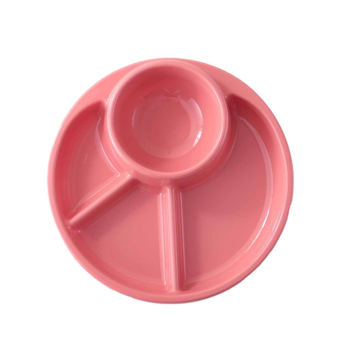 Food Plate 4 Grids Baby Feeding Plate Pink