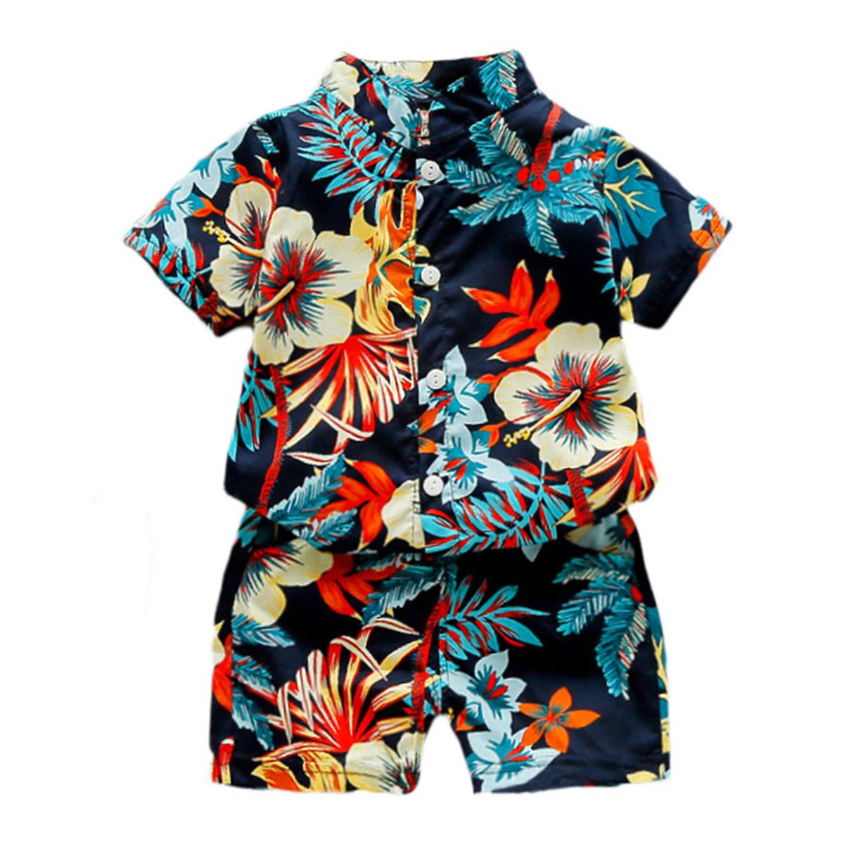 Baby Boy Shirt Short Sleeve Breathable Two-piece Suit-Red