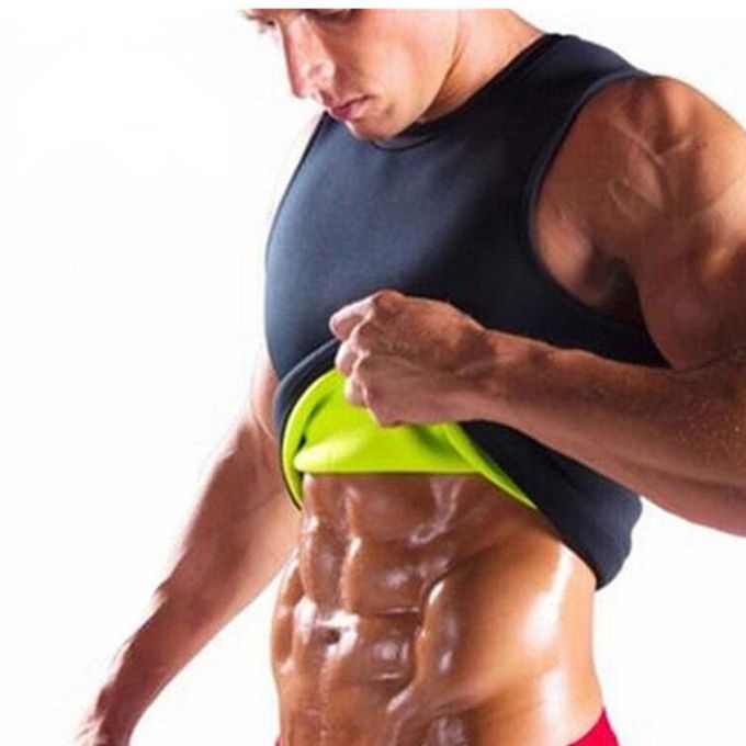 MT Sleeveless Slimming Belly Men Vest Body Shaper Abdomen   Burning Shaperwear-black & Yellow-L