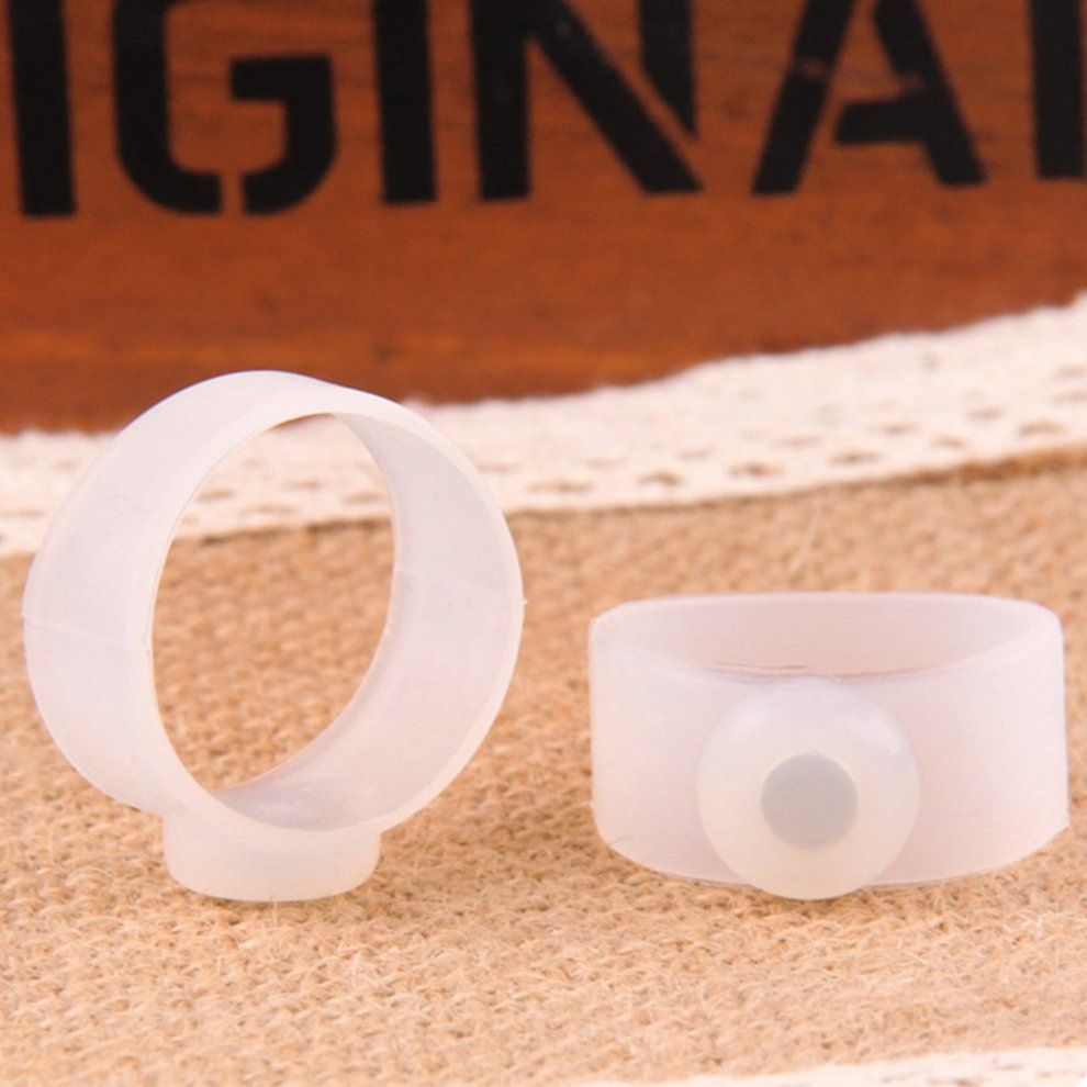 1 Pair Slimming Silicone Foot Massage Magnetic Toe Ring   Weight Loss Health-White