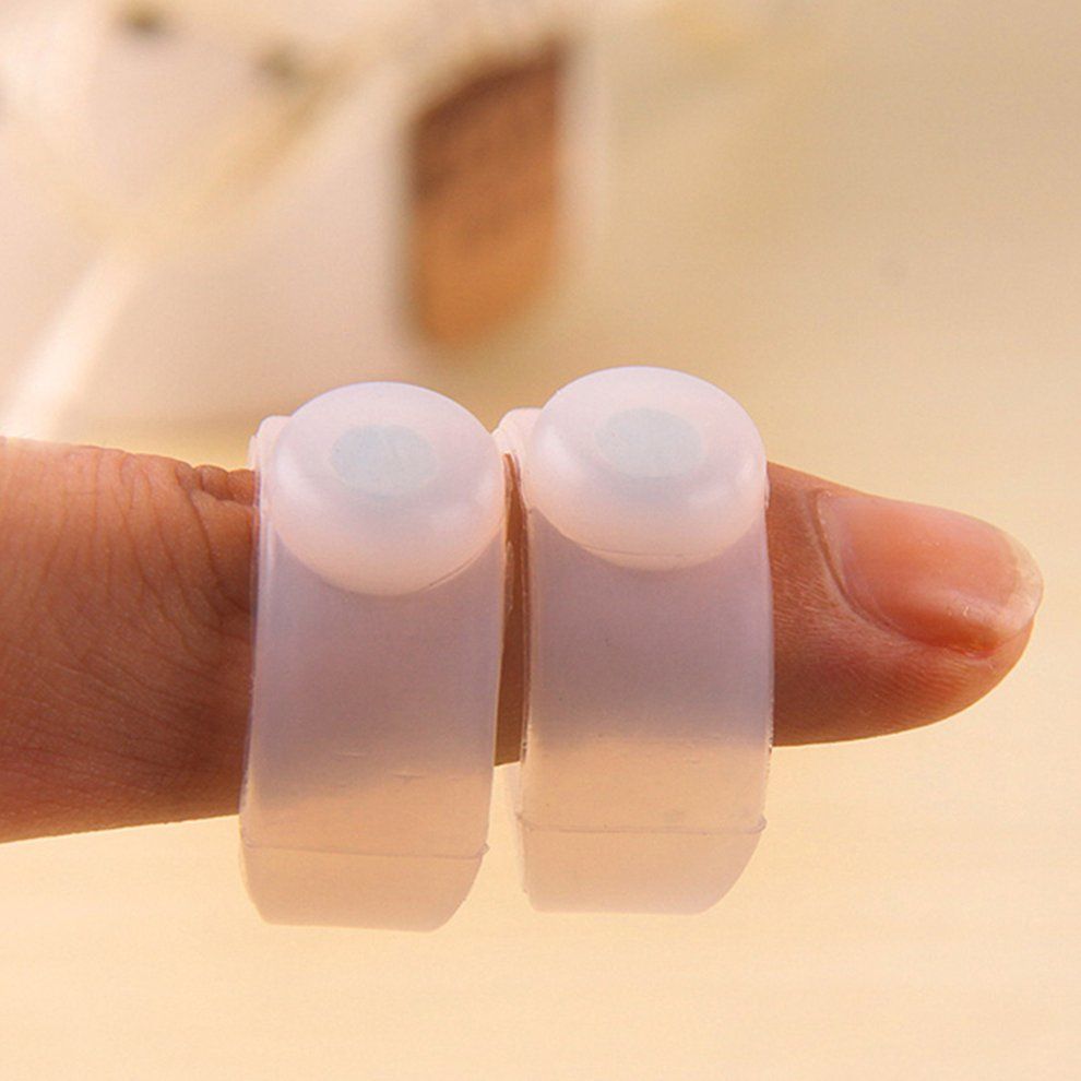 1 Pair Slimming Silicone Foot Massage Magnetic Toe Ring   Weight Loss Health-White