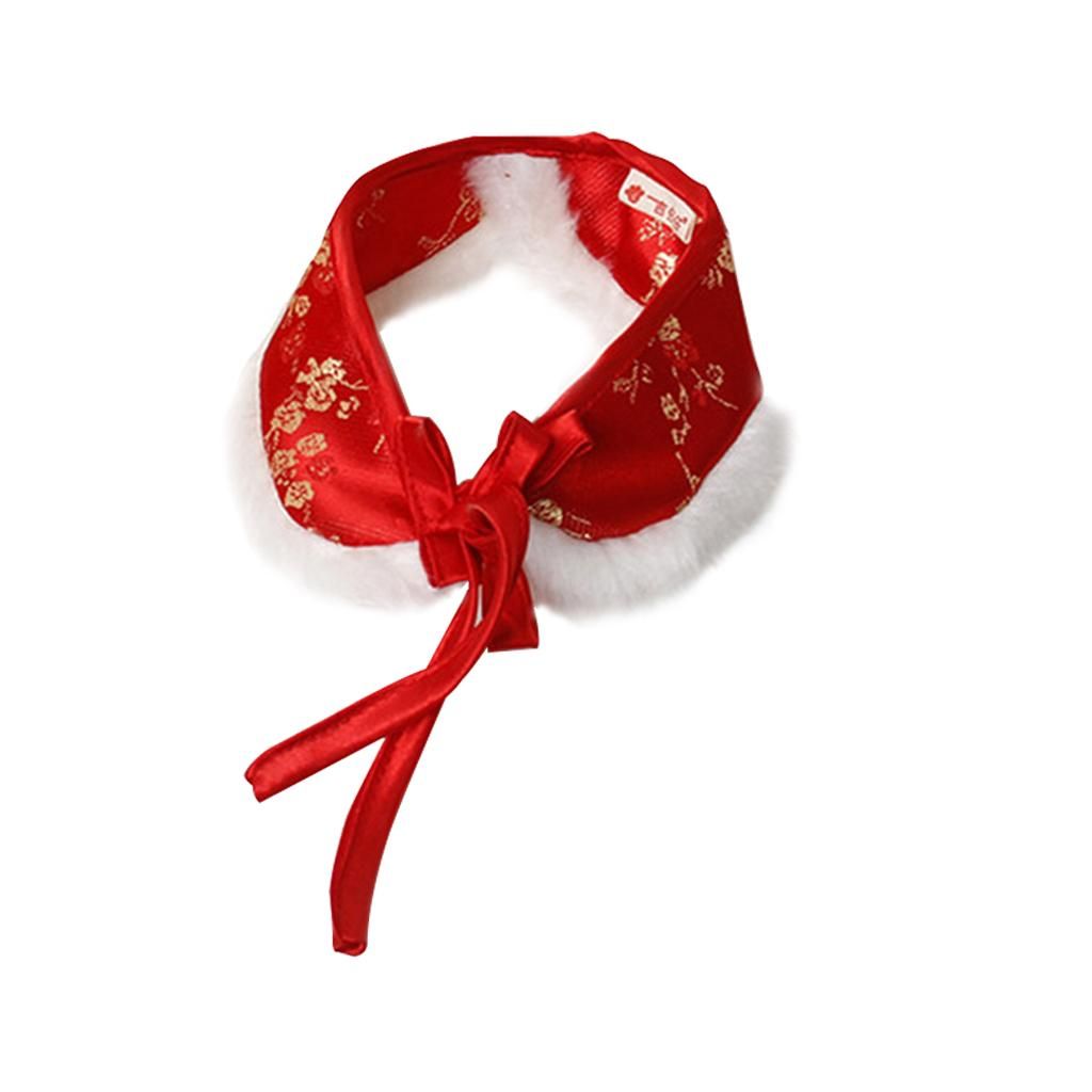 Pet Cloak Shawl Bow Tie Cat Christmas Clothes Party Cape Pet Red S