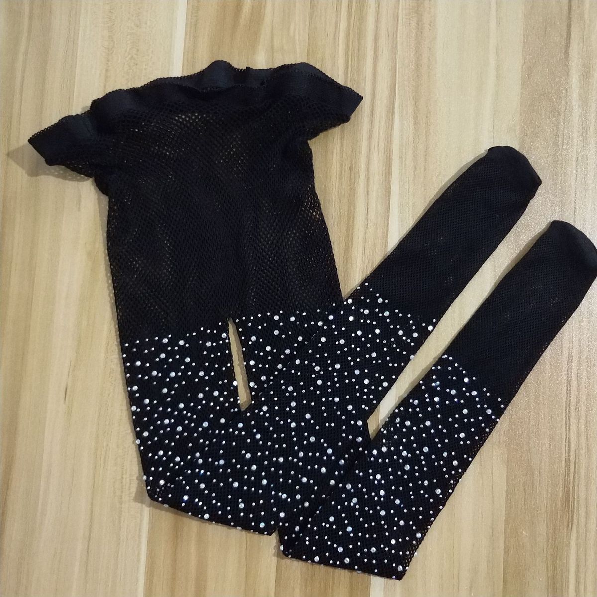 GIRL SHIMMER STUDDED POPSOCKS/PANTYHOSE - BLACK
