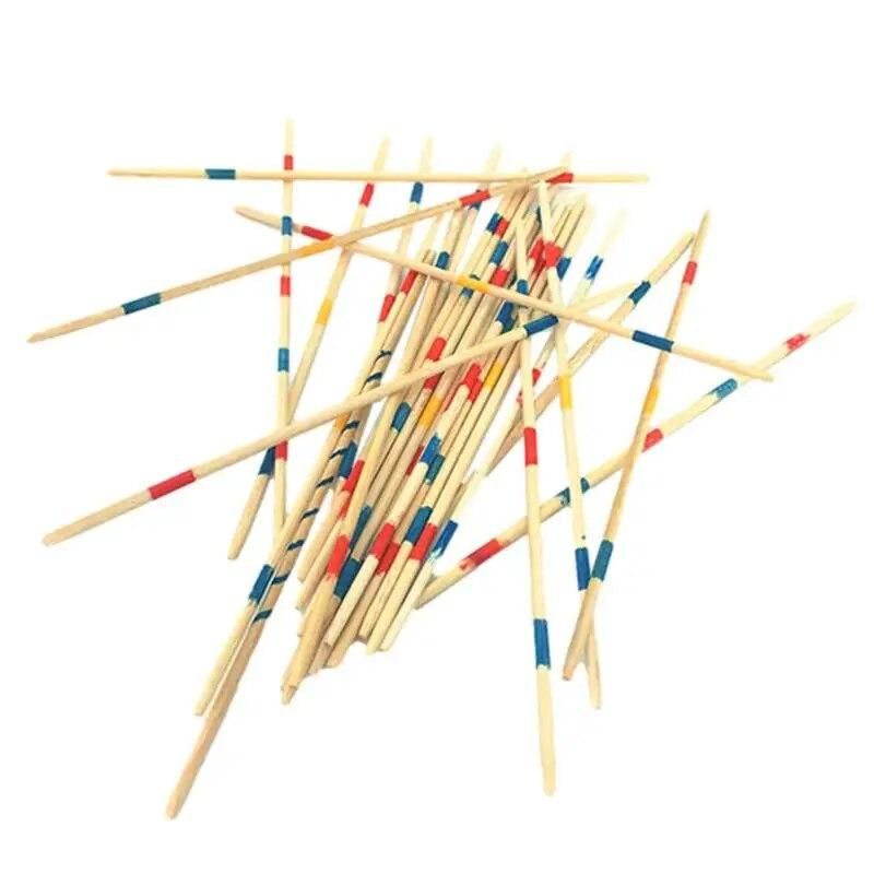 Pickup Sticks Wooden Thin Pickup Sticks Game 31 Pieces Tabletop Game Funny Development Learning Toys Parent-Child Interaction