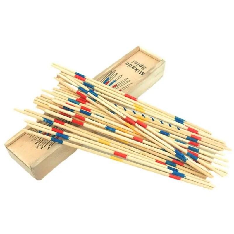 Pickup Sticks Wooden Thin Pickup Sticks Game 31 Pieces Tabletop Game Funny Development Learning Toys Parent-Child Interaction