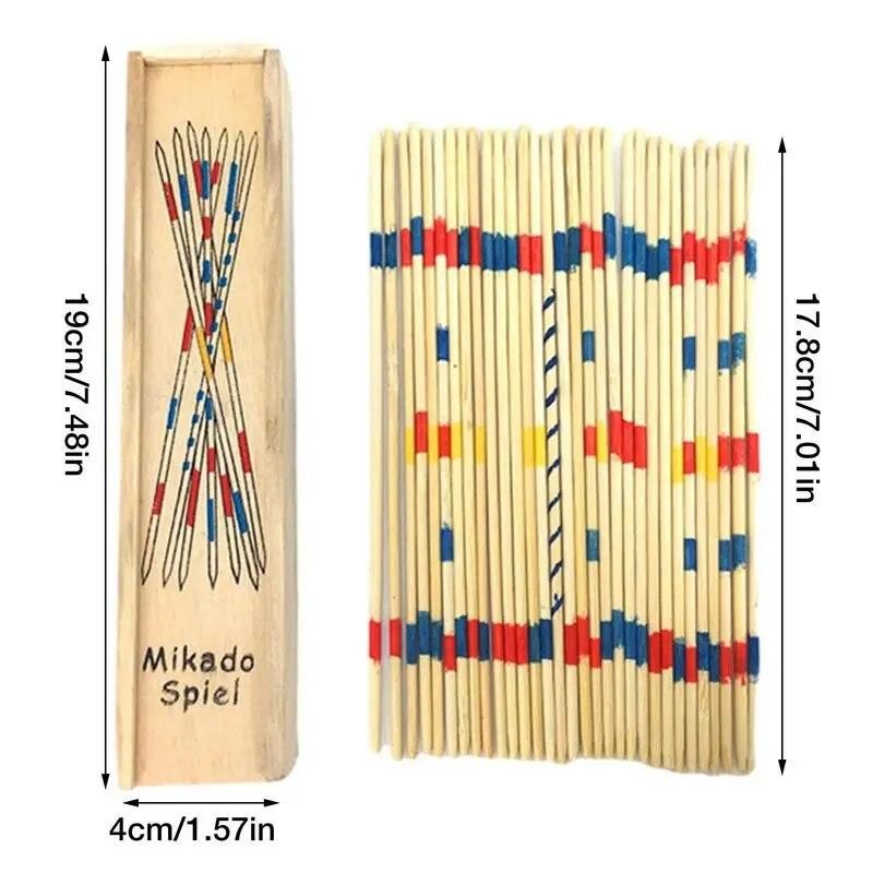 Pickup Sticks Wooden Thin Pickup Sticks Game 31 Pieces Tabletop Game Funny Development Learning Toys Parent-Child Interaction