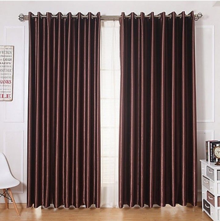 7.5ft. By 7.5ft. High Quality Brown Plain Curtain