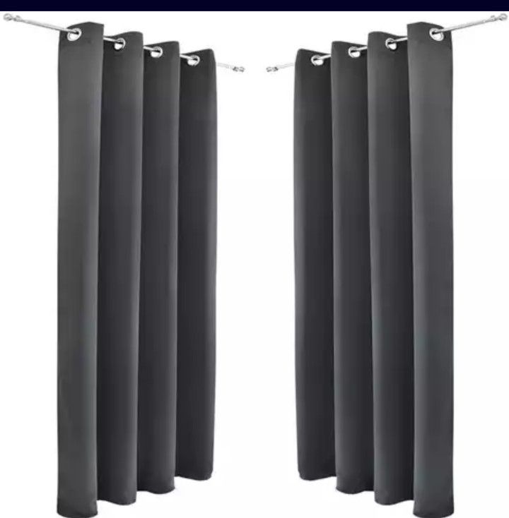 5ft (W) By 5ft (L). High Quality Curtain - Gray Color